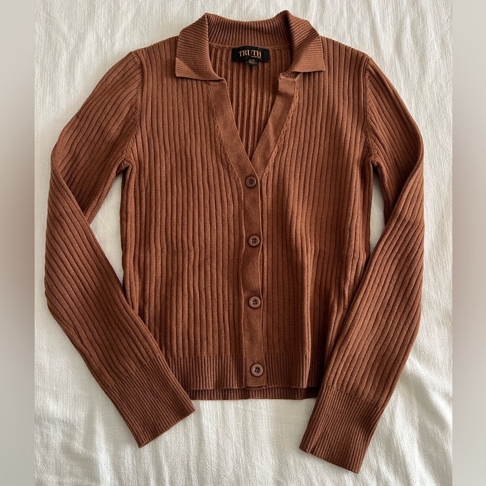 Truth Women's Chocolate Ribbed Cardigan